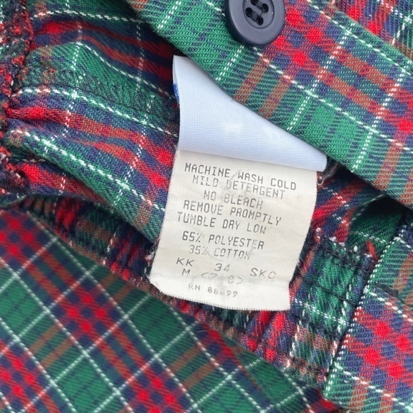 Vintage Kellys Kids Girls Green Red Navy Plaid Skort Skirt Elastic Waist Sz 7/8 - Picture 6 of 8